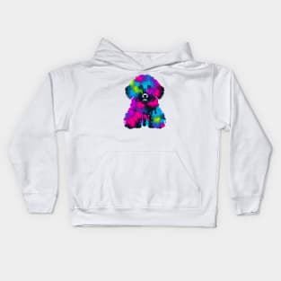 Fluffy Portuguese Water Dog Art Kids Hoodie